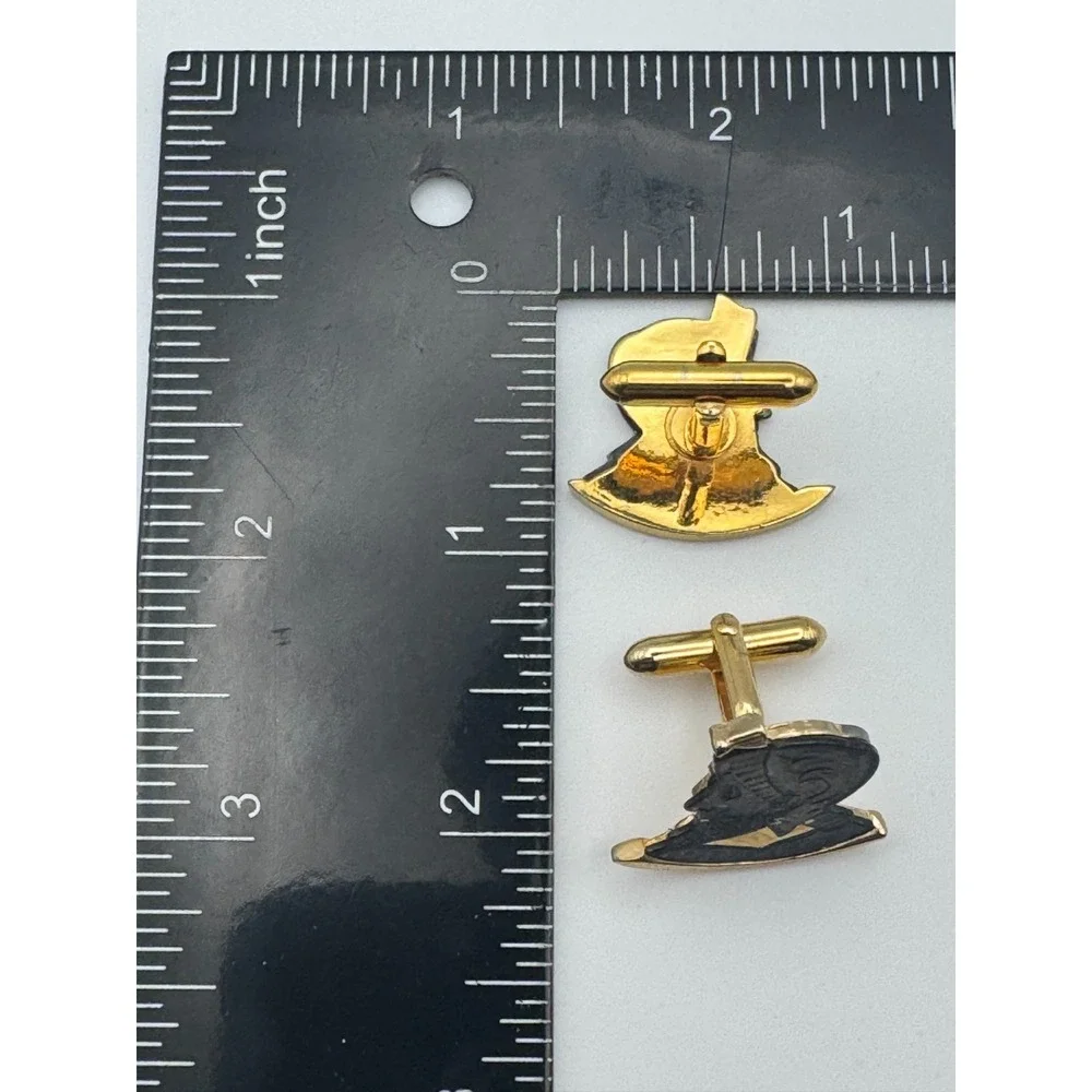 Vintage Damascene Cufflinks Roman Soldier Knight